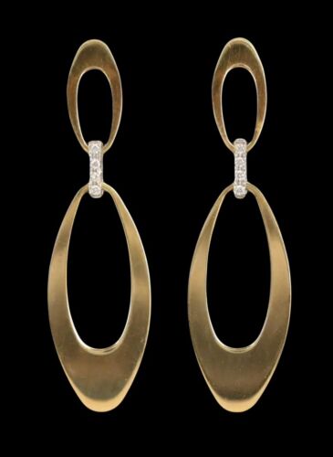 Roberto Coin 18K Yellow Gold Diamond Chic and Shine Oval Drop Earrings