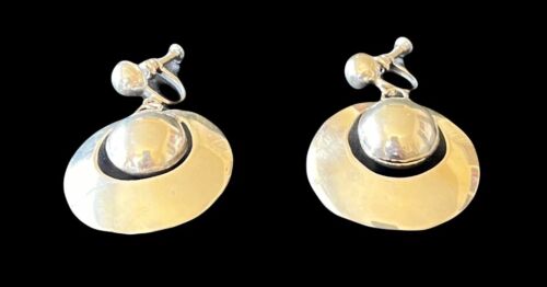 William Spratling Taxco Mexico Sterling Silver Minimalist Ball Hoop Earrings