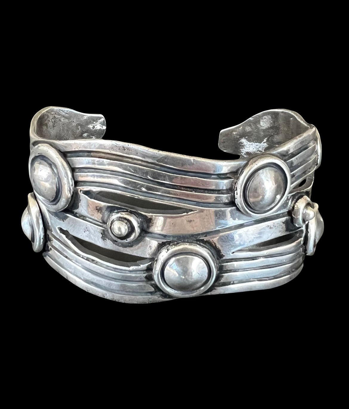 William Spratling Taxco Mexico Sterling Silver River of Life Cuff Bracelet