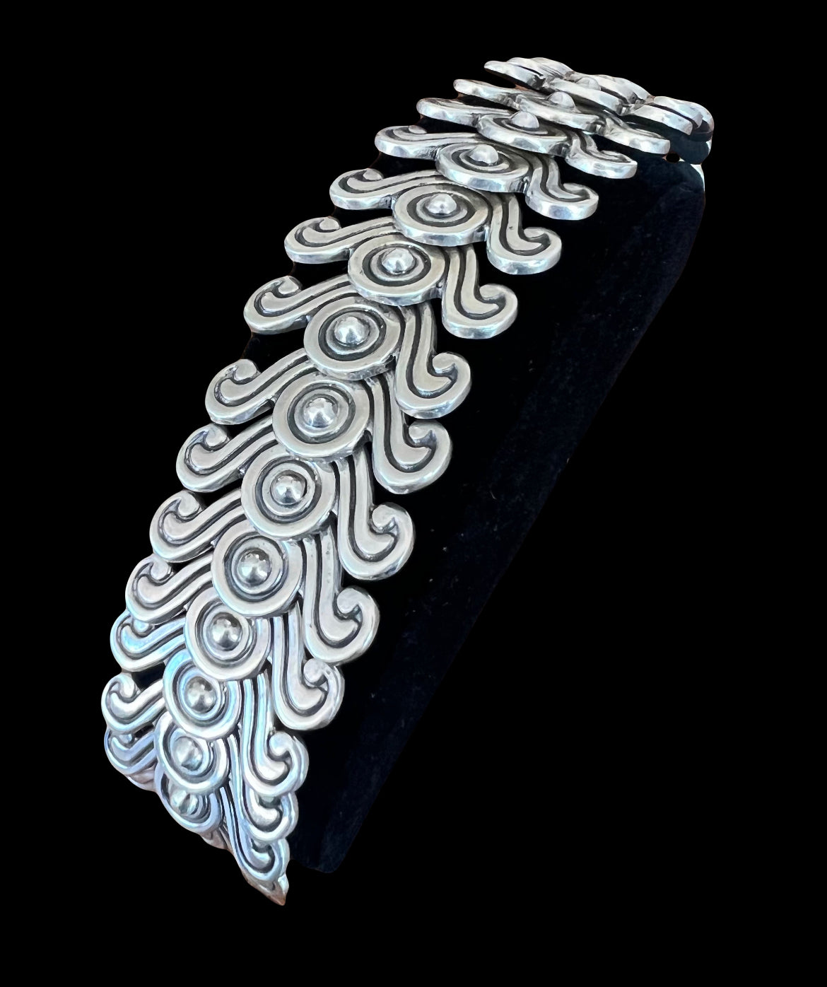 Los Castillo Style Taxco Mexico Sterling Silver Double Swirl