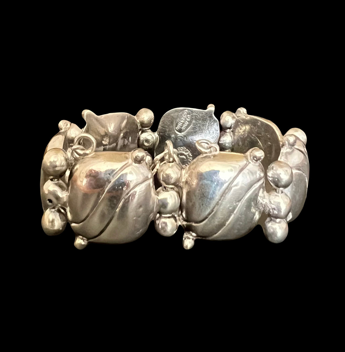 William Spratling Taxco Mexico Sterling Silver Pillow Wave Bracelet Circa 1940s